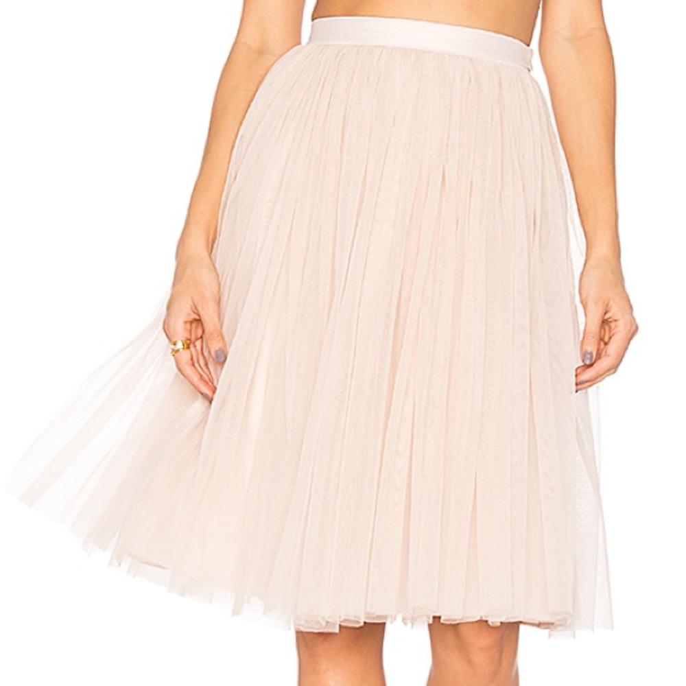 Needle & Thread Cream Midi Skirt